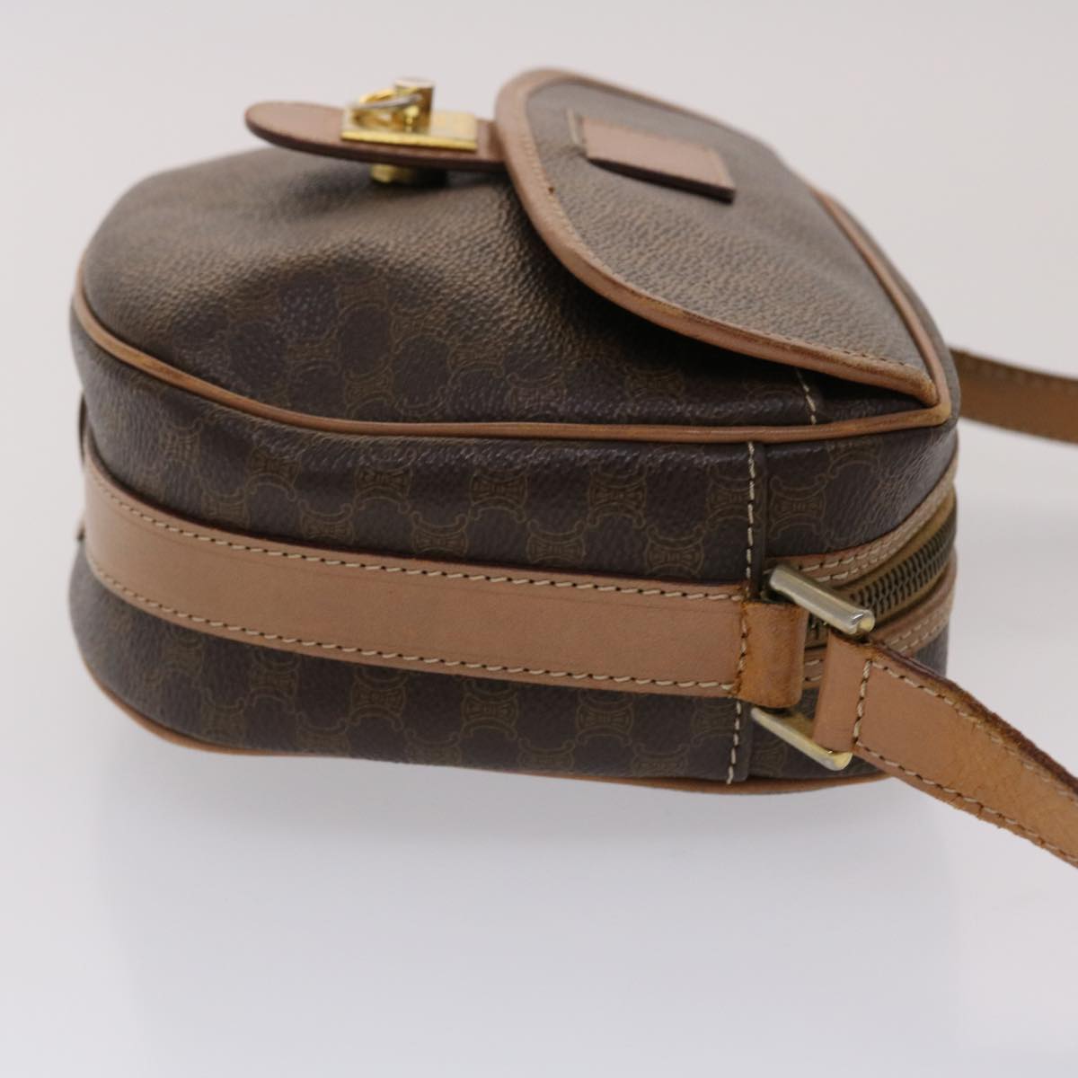 Luxury CELINE Macadam Canvas Shoulder Bag PVC Leather Brown  rd4009