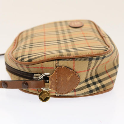 Luxury BurberrySs Nova Check Shoulder Bag Nylon Beige Auth ti1214