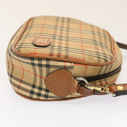 Luxury BurberrySs Nova Check Shoulder Bag Nylon Beige Auth ti1214