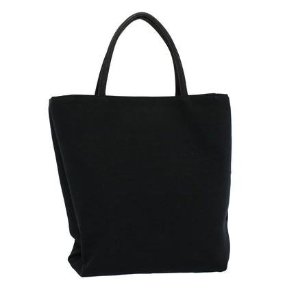Luxury Burberry Tote Bag Canvas Black Auth ti1239