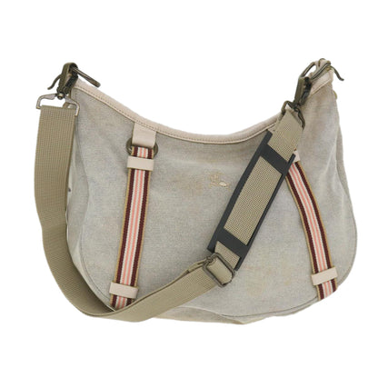 Luxury Burberry Shoulder Bag Canvas Gray Auth ti1326