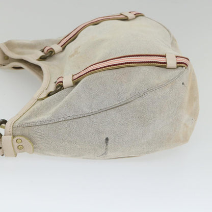 Luxury Burberry Shoulder Bag Canvas Gray Auth ti1326