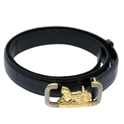 Luxury CELINE Horse Carriage Belt Leather 65 Black  ti1368