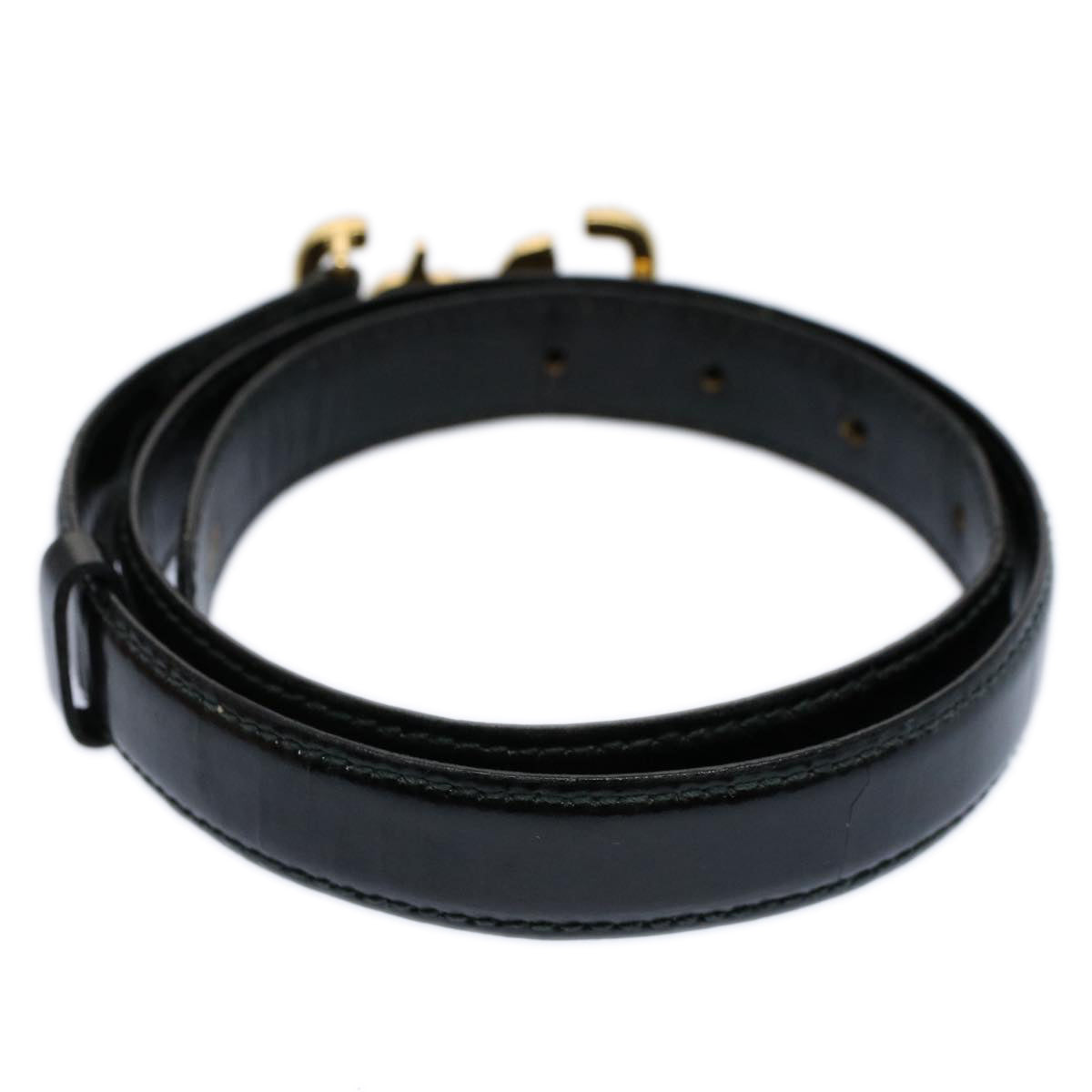 Luxury CELINE Horse Carriage Belt Leather 65 Black  ti1368