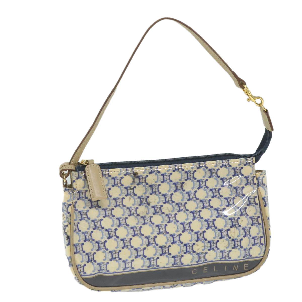 Luxury CELINE Macadam Canvas Accessory Pouch Blue  ti1422