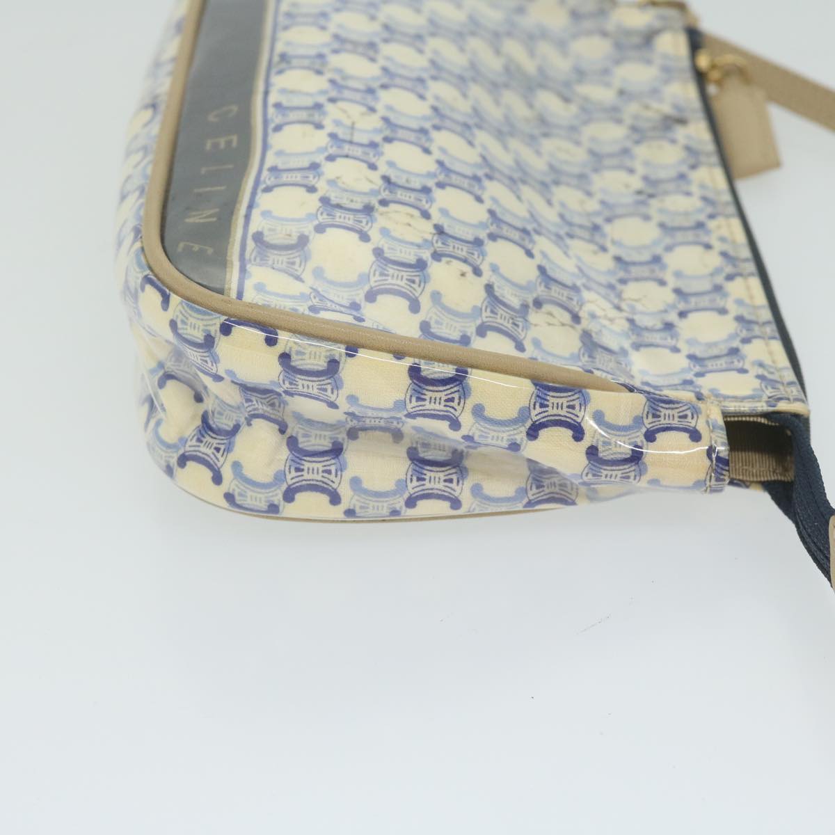 Luxury CELINE Macadam Canvas Accessory Pouch Blue  ti1422