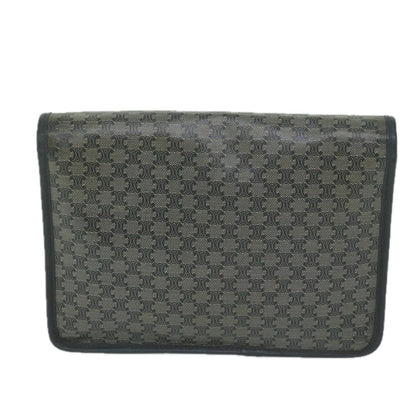 Luxury CELINE Macadam Canvas Shoulder Bag Coated Canvas Navy  ti1495