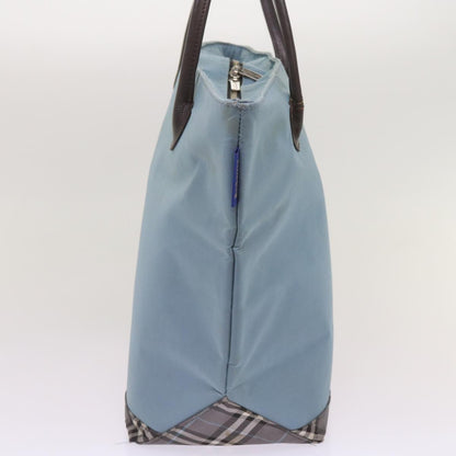Luxury BurberrySs Blue Label Tote Bag Nylon Light Blue Auth ti1542