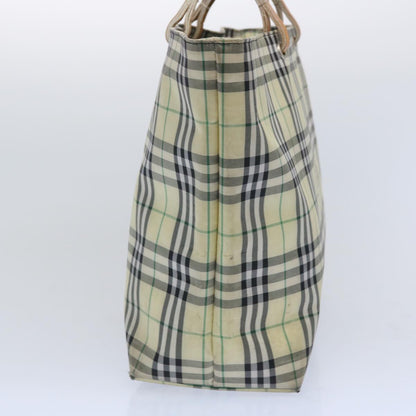 Luxury Burberry Nova Check Tote Bag Nylon Yellow Auth ti1543
