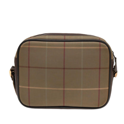 Luxury BurberrySs Nova Check Shoulder Bag Canvas Beige Brown Auth ti1772