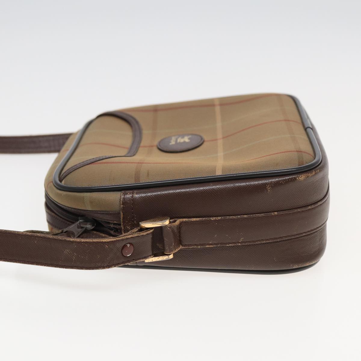 Luxury BurberrySs Nova Check Shoulder Bag Canvas Beige Brown Auth ti1772