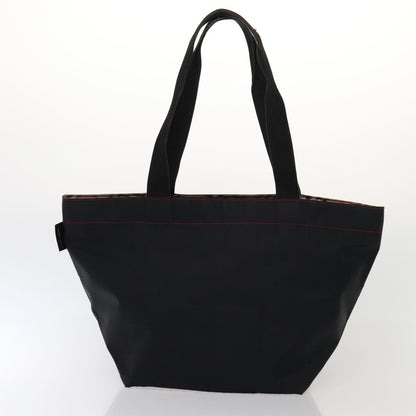 Luxury Burberry s Nova Check Blue Label Hand Bag Canvas 2Set Black Auth ti1803