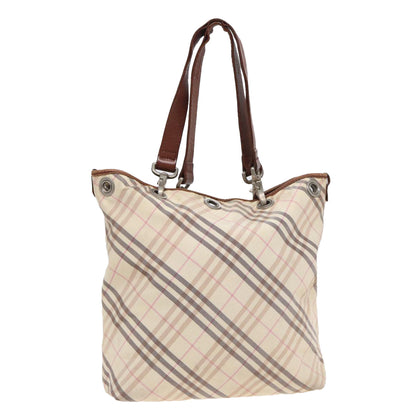 Luxury Burberry Nova Check Tote Bag Nylon Beige Pink Auth ti1804