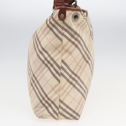 Luxury Burberry Nova Check Tote Bag Nylon Beige Pink Auth ti1804