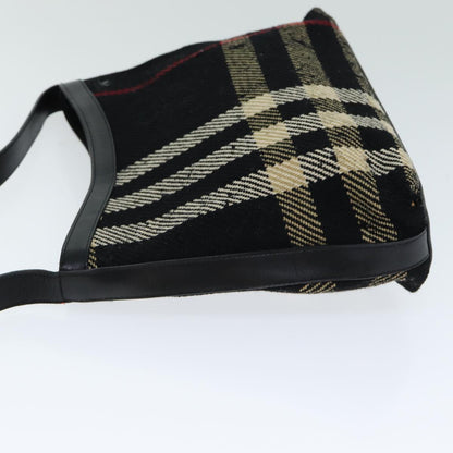 Luxury Burberry Nova Check Shoulder Bag Canvas Black Auth ti1818