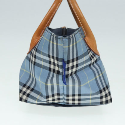 Luxury BurberrySs Nova Check Blue Label Hand Bag Nylon Blue Auth ti1991