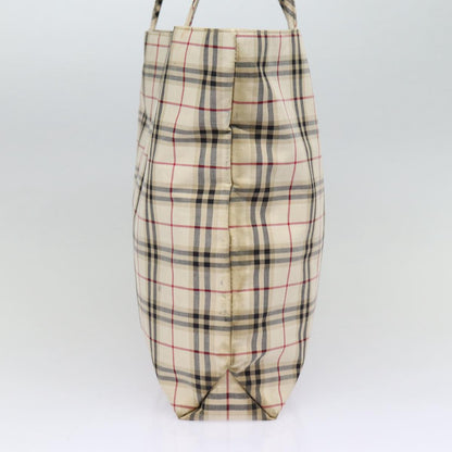 Luxury Burberry Nova Check Tote Bag Canvas Beige Auth ti2000