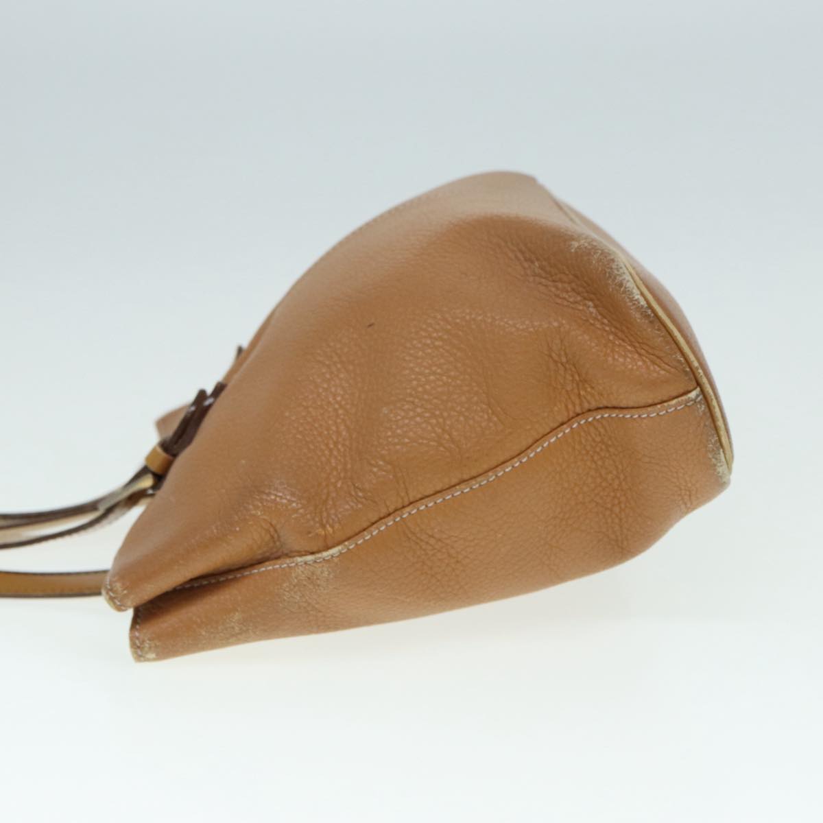 Luxury BurberrySs Hand Bag Leather Brown Silver Auth ti2003