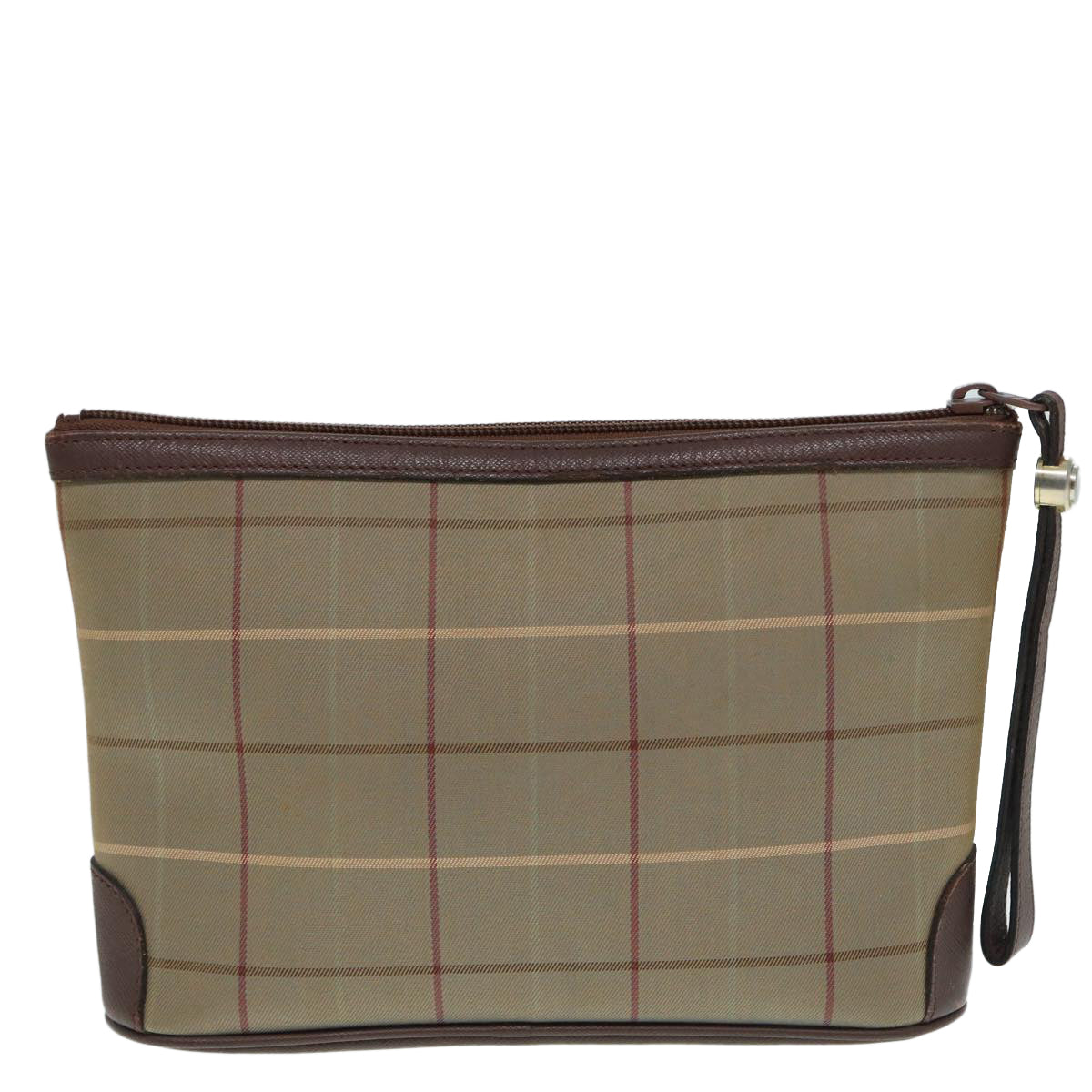 Luxury BurberrySs Nova Check Clutch Bag Canvas Beige Auth ti2016