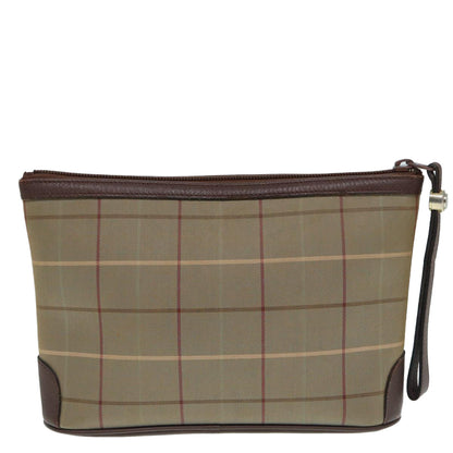 Luxury BurberrySs Nova Check Clutch Bag Canvas Beige Auth ti2016