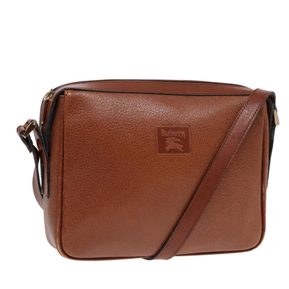 Luxury BurberrySs Shoulder Bag Leather Brown Gold Auth ti2030
