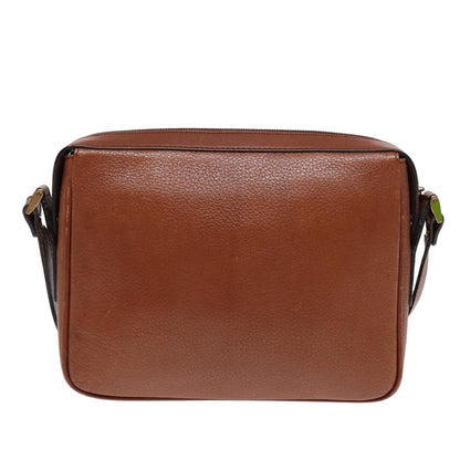 Luxury BurberrySs Shoulder Bag Leather Brown Gold Auth ti2030