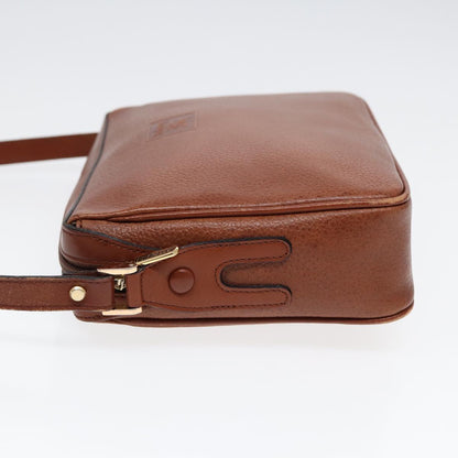 Luxury BurberrySs Shoulder Bag Leather Brown Gold Auth ti2030