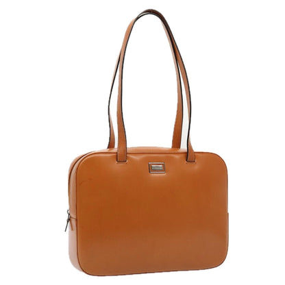 Luxury Burberry Shoulder Bag Leather Brown Silver Auth ti2043