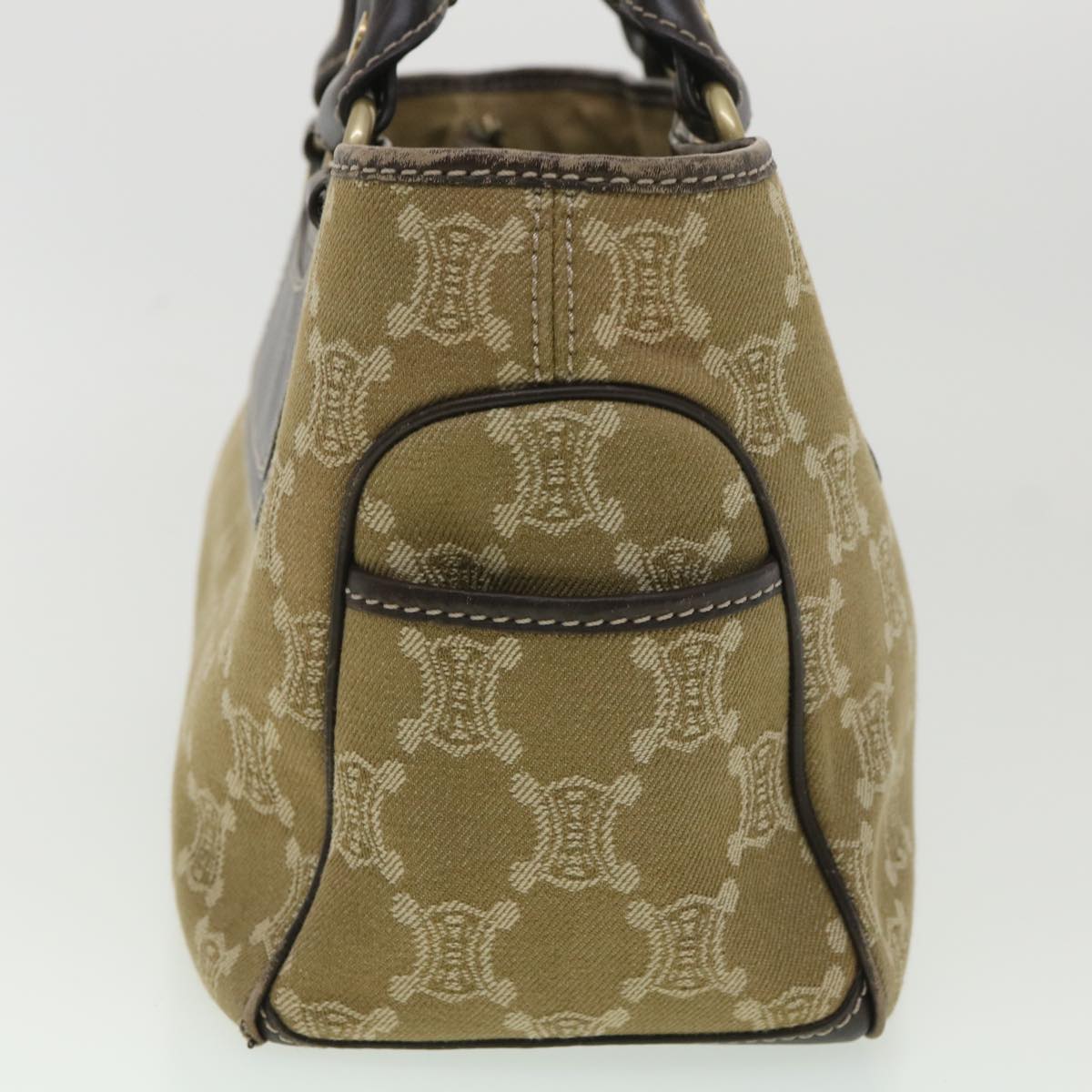 Luxury CELINE Paris Macadam Canvas Hand Bag Brown  ti813
