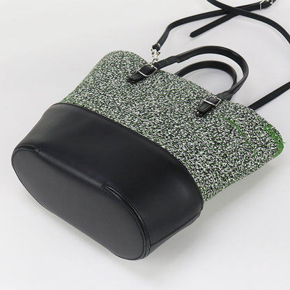 BALENCIAGA 410790 Handbag zig zucker bag 2WAY handbag leather, tweed green Women