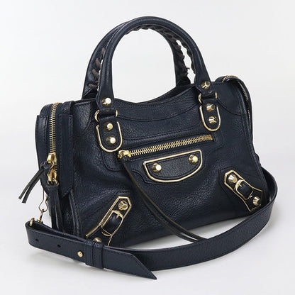 BALENCIAGA 390160 2WAY Handbag leather navy Women