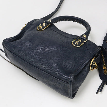 BALENCIAGA 390160 2WAY Handbag leather navy Women