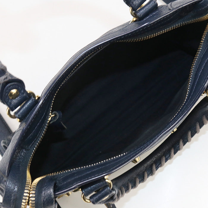 BALENCIAGA 390160 2WAY Handbag leather navy Women