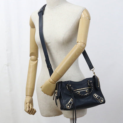 BALENCIAGA 390160 2WAY Handbag leather navy Women