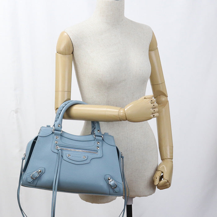 BALENCIAGA 638521 2WAY handbag Handbag leather blue Women