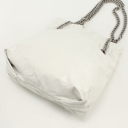 BALENCIAGA 6714002AAQ Tote Bag CRUSH Small ChainShoulder Bag Calfskin white Women