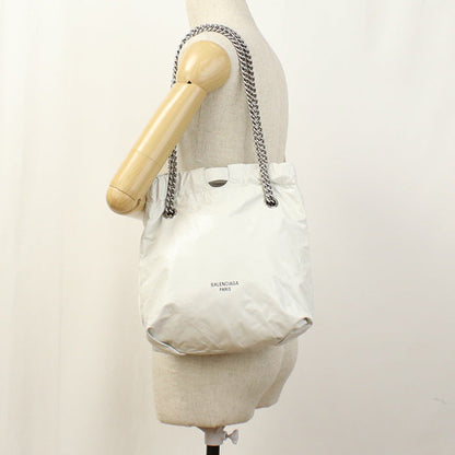 BALENCIAGA 6714002AAQ Tote Bag CRUSH Small ChainShoulder Bag Calfskin white Women
