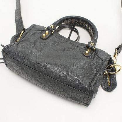 BALENCIAGA 300295 Handbag Classic Mini City 2WAY Mini Tote Bag leather black Women