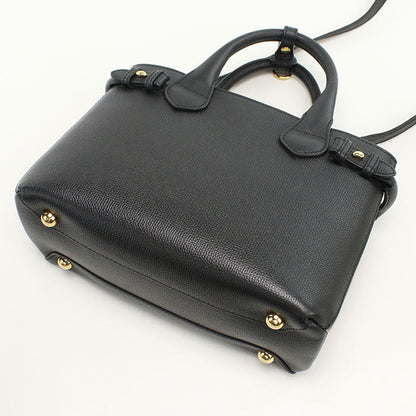 BURBERRY 4023700 2WAY Small Banner Nova Check Tote Bag Calfskin black Women