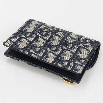 Dior S5611 CTZQ M928 Card Case Saddle Bloom Card Holder Dior Oplique leather, Oplique jacquard canvas Navy Women