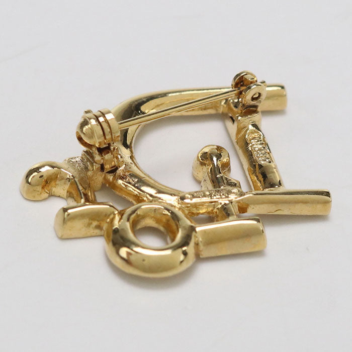 Dior Brooch logo Other accessories Gold Plated,Rhinestone gold Women
