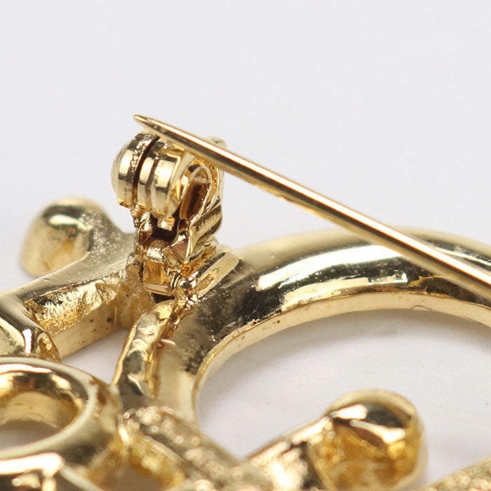 Dior Brooch logo Other accessories Gold Plated,Rhinestone gold Women