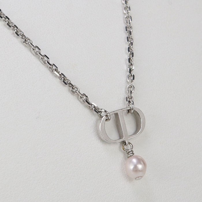 Dior Necklace Petite CD Necklace metal,Resin pearl Silver Women