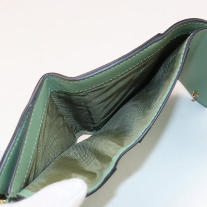 Dior S5652 CCEH Lotus Wallet saddle Three fold wallet leather green Women