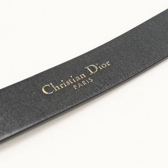 Dior B0445CWGH M900 belt saddle Calfskin black Women