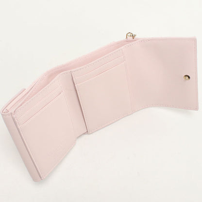 Dior S0181 ONHG Lotus wallet Lady Dior Three fold lambskin pink Women