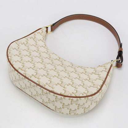 CELINE 19395 2BZJ 01BC Shoulder Bag AVA Bag Triomphe Coated canvas.leather white Women