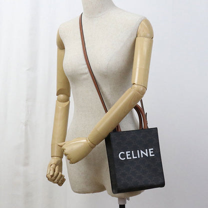 CELINE 194372BZK.04LU Handbag Mini vertical hippopotamus Triomphe 2Way Handbag Triomphe canvas,leather Brown Women
