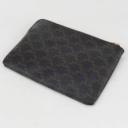 CELINE 10C662 Coin purse Triomphe canvas Coin Pocket PVC black Women