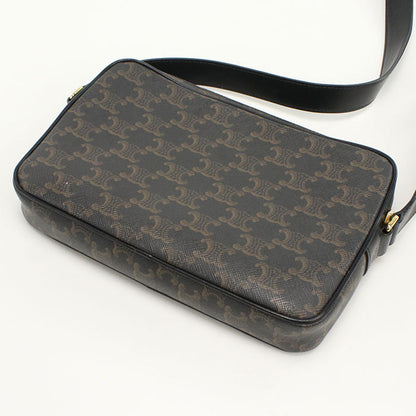 CELINE  Medium messenger Triomphe canvas Diagonal shoulder bag PVC black Women